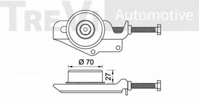 TREVI AUTOMOTIVE ta1311 -  Натяжной ролик, поликлиновой  ремень